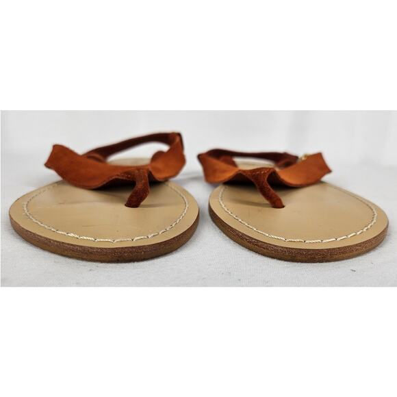 J.CREW WOMEN'S BROWN / TAN STRAPPY THONG SANDALS SIZE 9 MADE IN ITALY - Picture 2 of 7